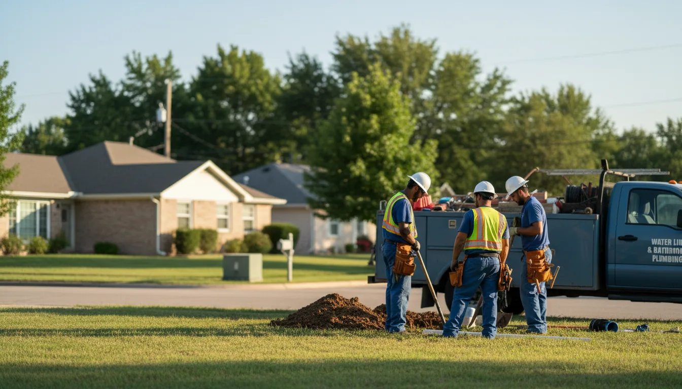 Residential water line and bathroom plumbing service in Overpeck, OH